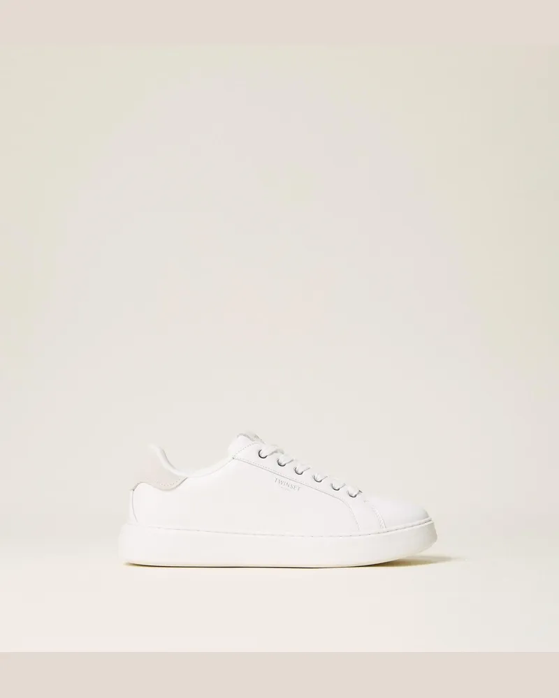 Twin-Set Sneaker aus Leder Weiß
