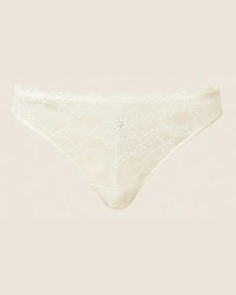 Twin-Set Stringtanga aus Spitze, Damen, Perlmutt Perlmutt