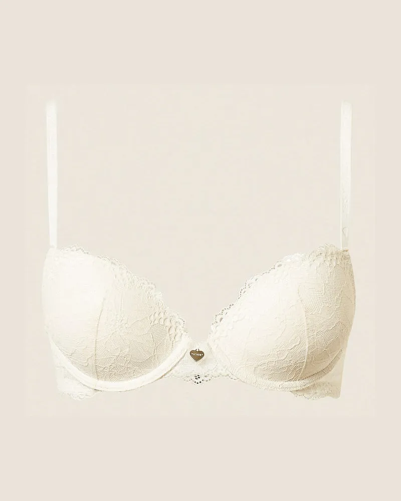 Twin-Set Push-up-BH aus Spitze Perlmutt