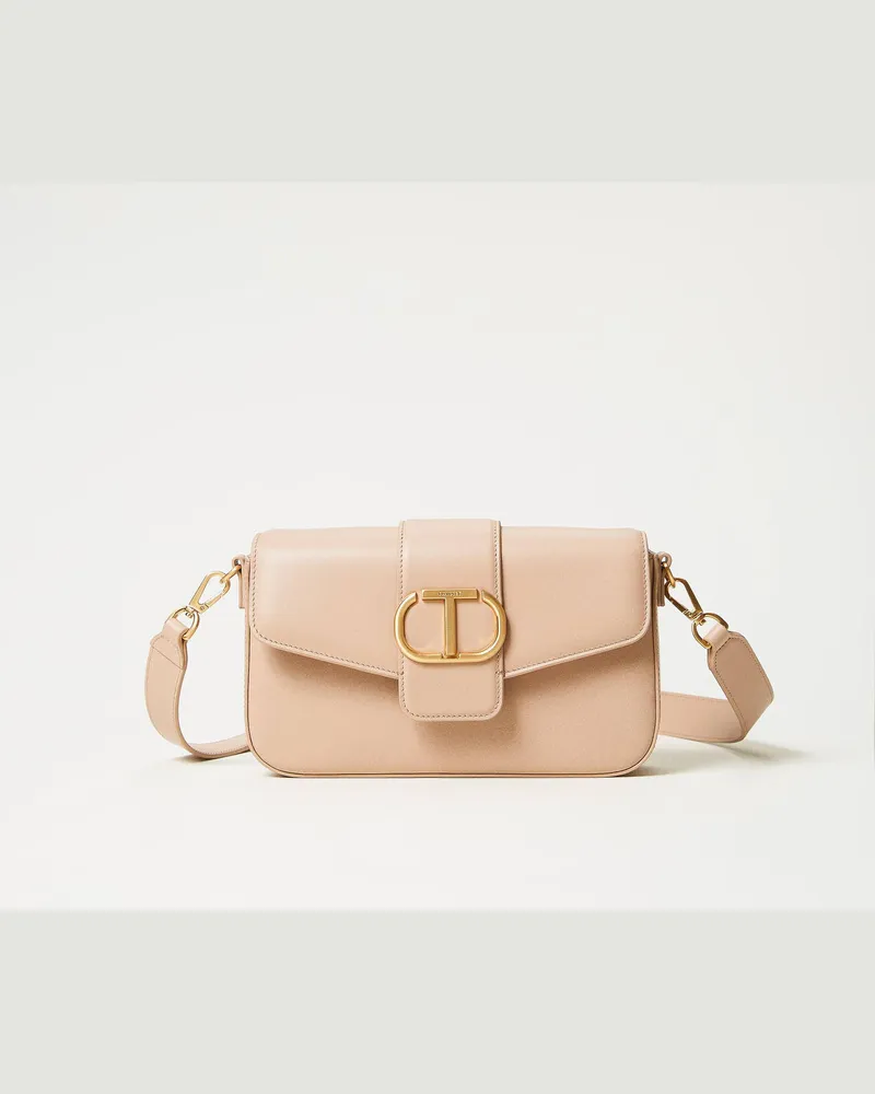 Twin-Set Taschen - Umhängetasche „Amie" aus Leder, "Rope"-Beige, Einheitsgröße 