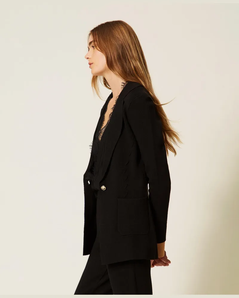 Actitude by Twinset Strickjacke mit Kontrastdetail Zweifarbig