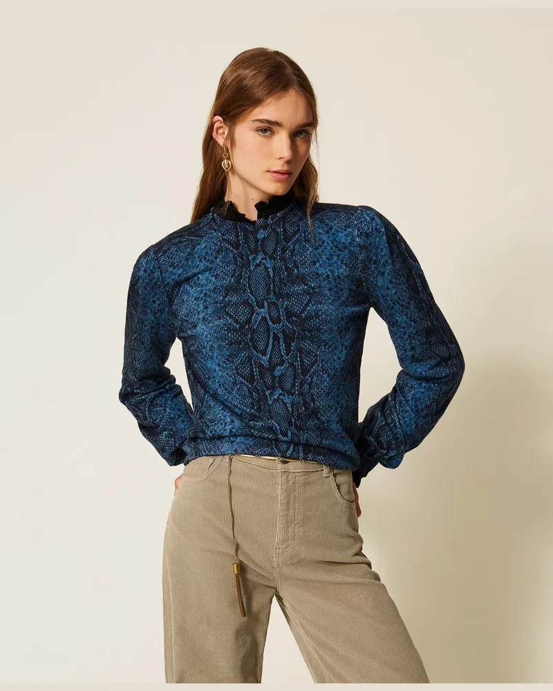 Twin-Set Wollpullover mit Pythonprint Pythonprint