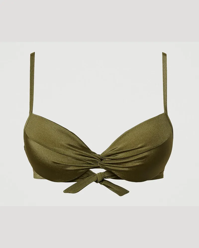 Twin-Set Bademode - Push-up-Bikinitop mit Raffungen, Olive Leaf, Größe Olive