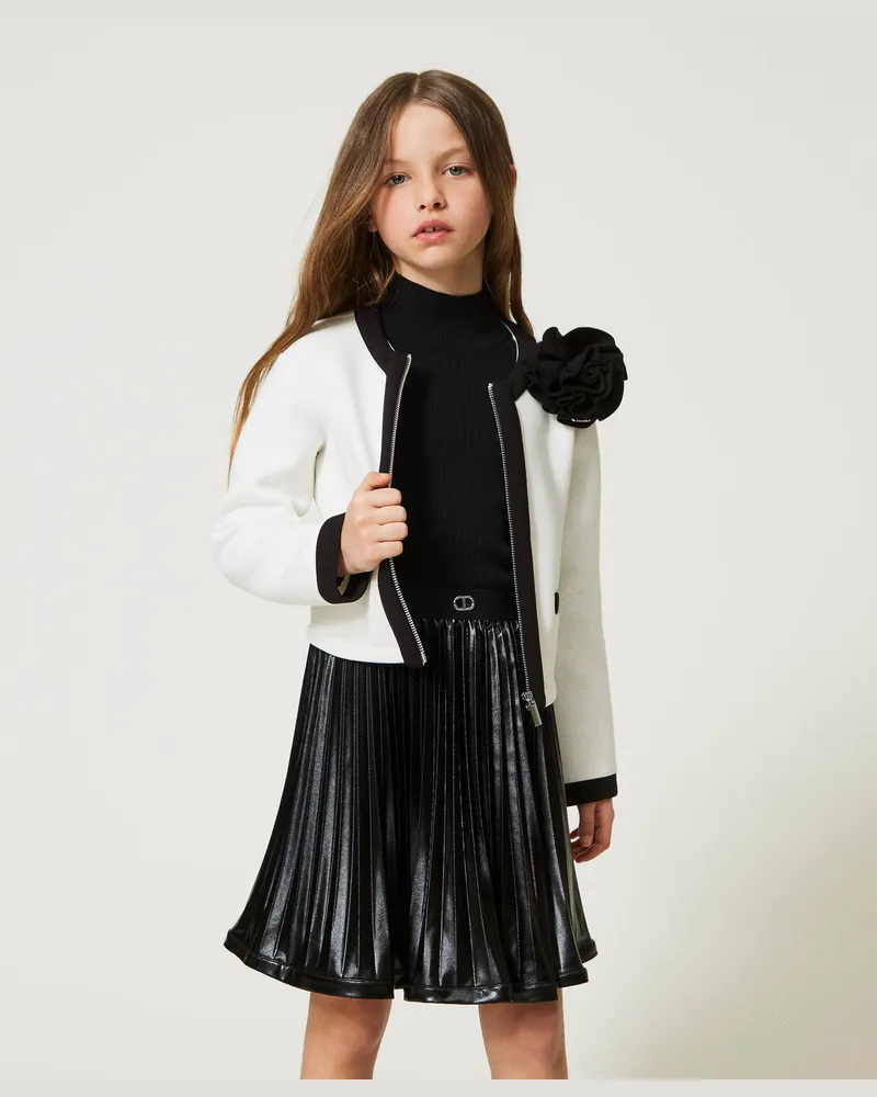 Twin-Set Röcke - Plisseerock in Lederoptik, Schwarz, Größe: 8A 