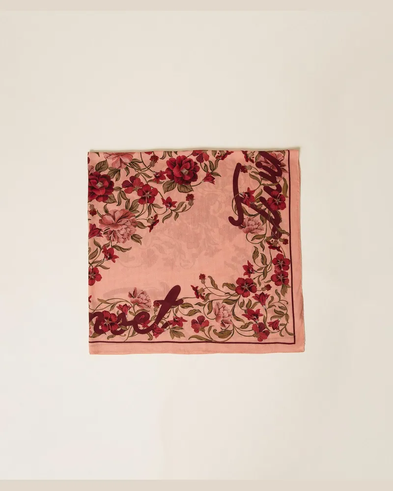Twin-Set Tuch mit Blumenprint, Damen, Burgundy Red Burgundy
