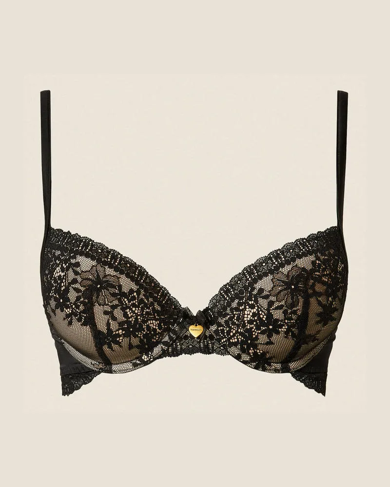 Twin-Set Unterwäsche und Nachtwäsche - Push-up-BH aus Spitze, Schwarz, Größe Schwarz