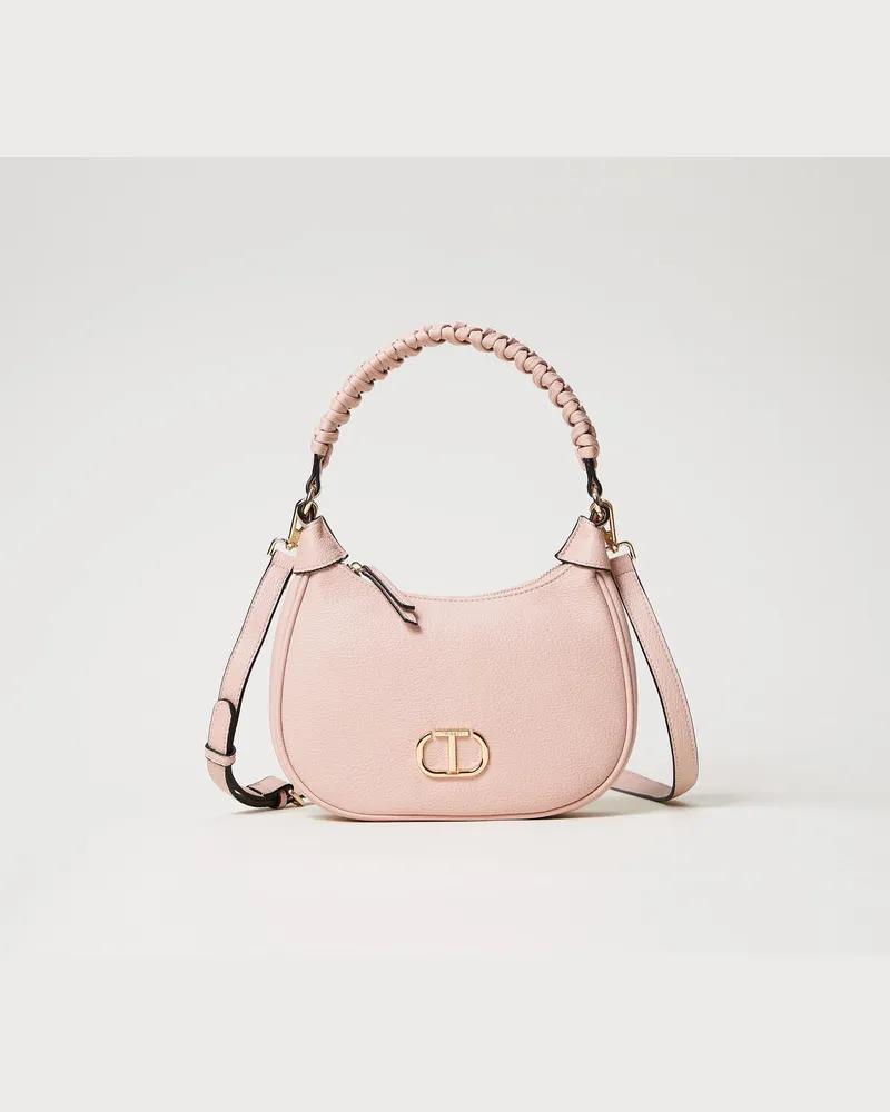 Twin-Set Taschen - Hobo-Bag mit geflochtenem Henkel, Puderrosa, Einheitsgröße 
