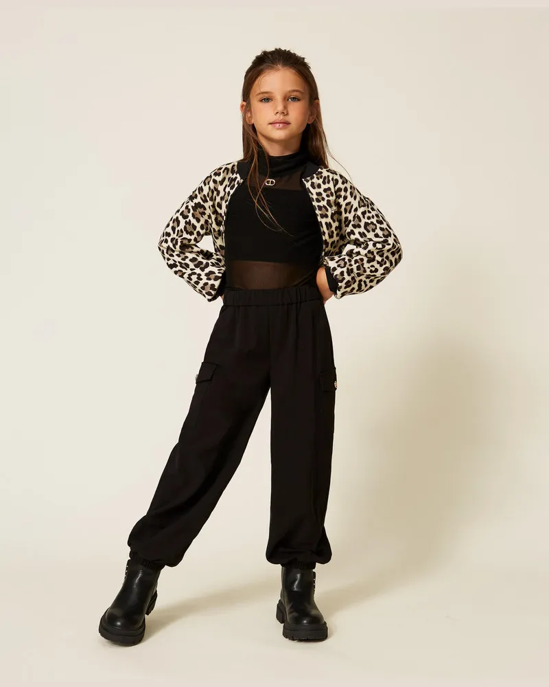 Twin-Set Hosen - Flanell-Joggers, Schwarz, Größe Schwarz