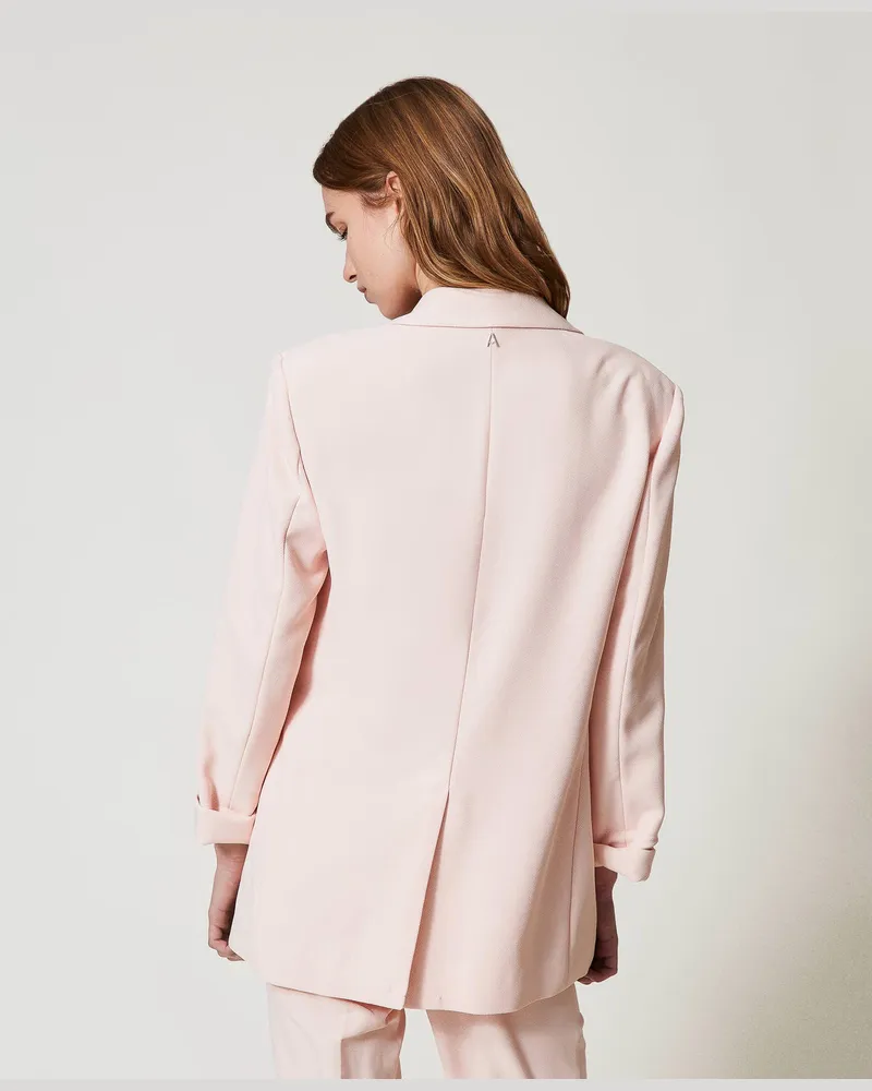 Actitude by Twinset Jacken und Outerwear - Blazer aus Krepp-Pikee, Tender Pink Rosa, Größe Tender