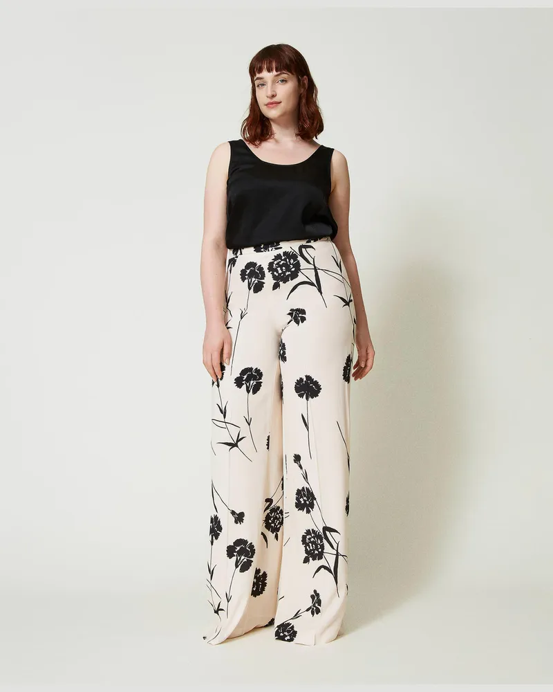 Twin-Set Tops - Satintop mit breiten Trägern, Schwarz, Größe: 44 