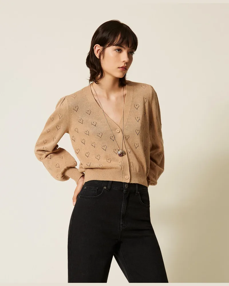 Twin-Set Strickcardigan mit Herzdessin 