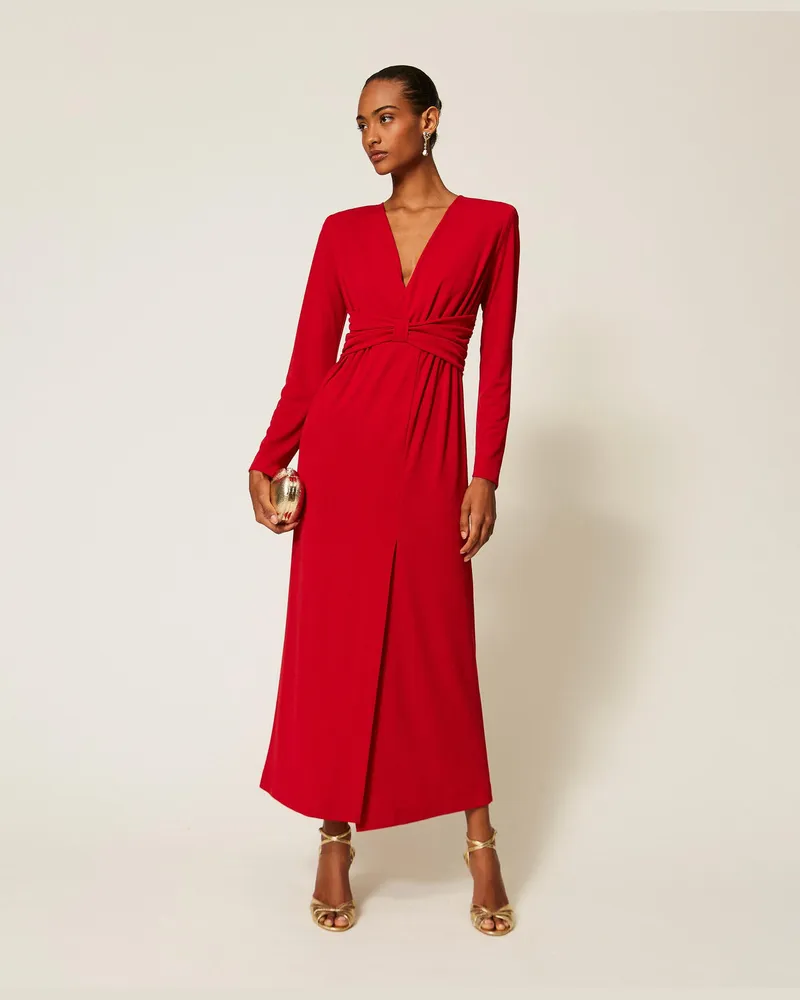 Twin-Set Maxikleid mit Faltenwurf Bloody