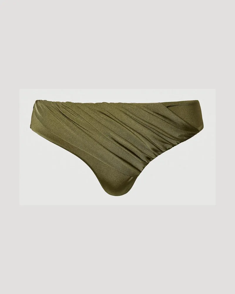 Twin-Set Bademode - Bikinihose mit Raffungen, Olive Leaf, Größe Olive