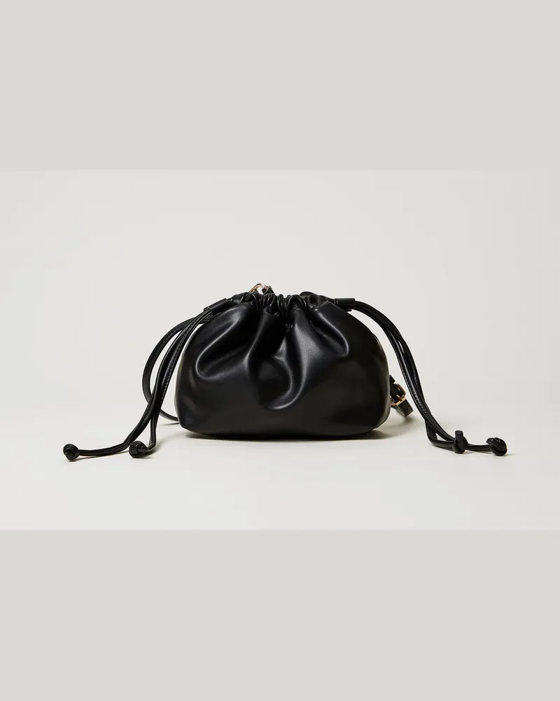 Twin-Set Taschen - Umhängetasche mit Raffung, Schwarz, Einheitsgröße 