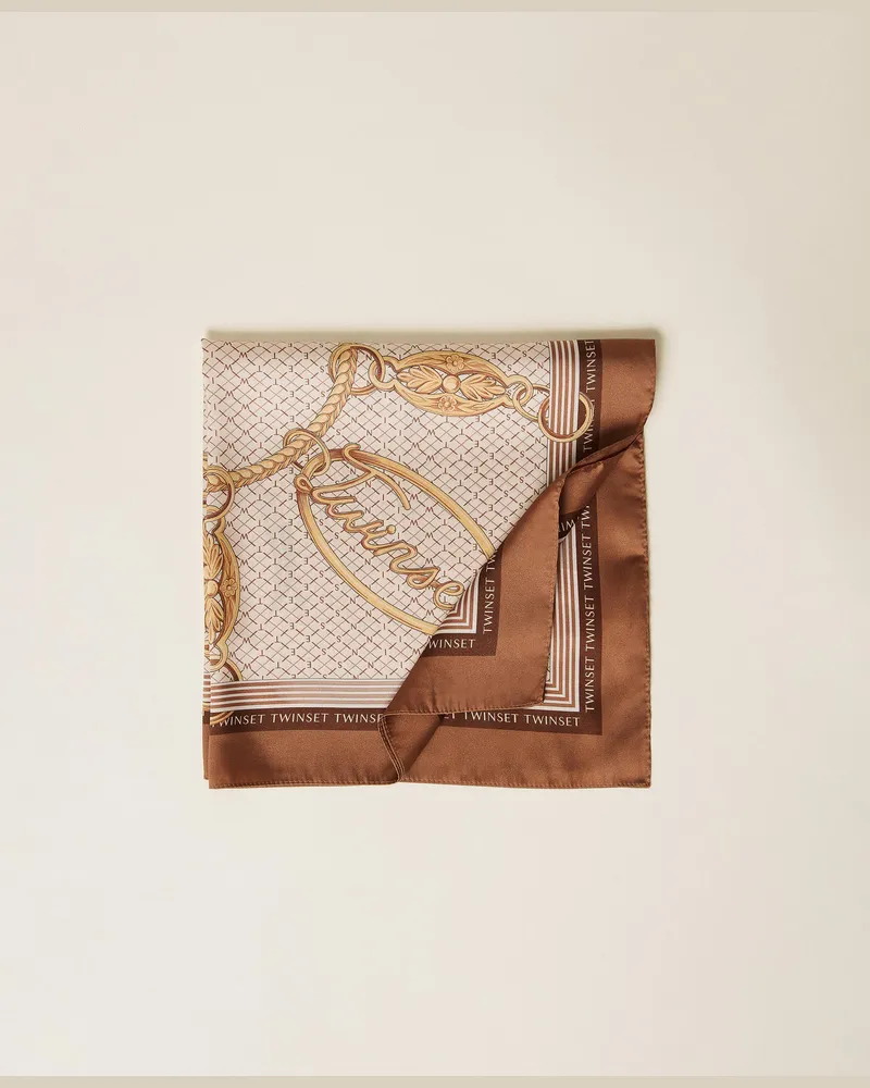 Twin-Set Halstuch aus Satin mit Print Print