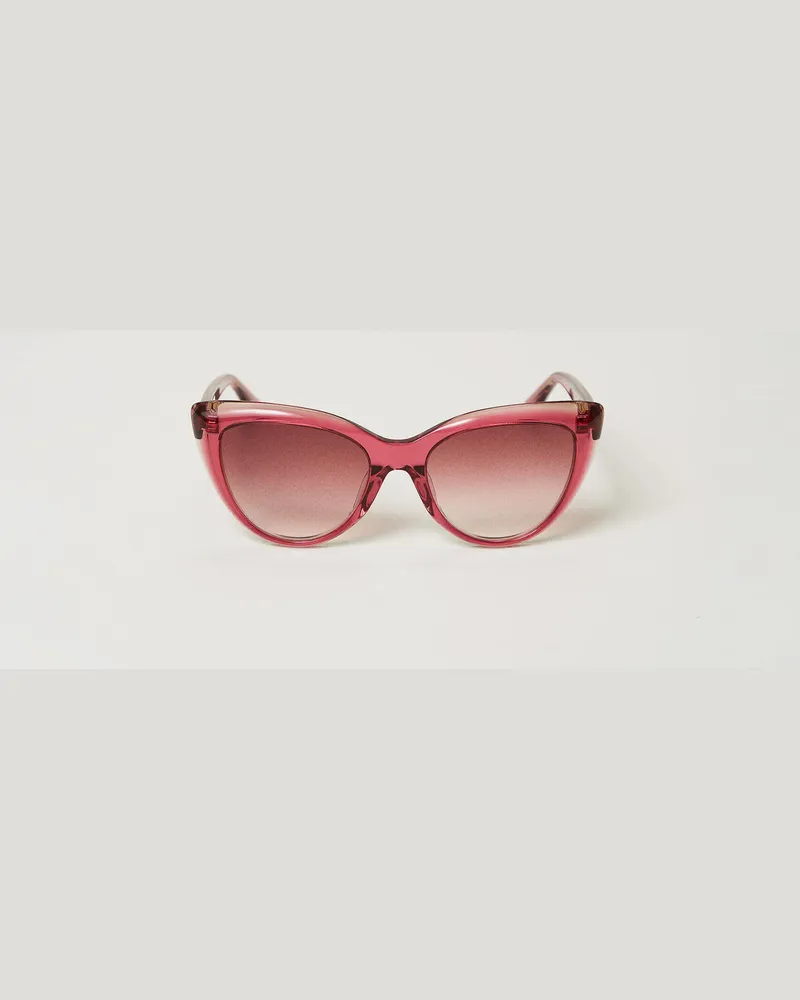 Twin-Set Accessoires - Transparente Sonnenbrille in Schmetterlingsform, Transparentes Top-Rosa / "Powder Pink"-Rosa, Einheitsgröße Transparentes