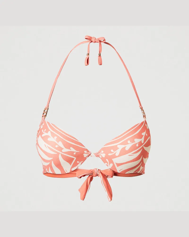 Twin-Set Bademode - Push-up-Bikinitop mit Foulardprint, Foulard-Print Coral Sunset / Coral Sunset, Größe Foulard-print