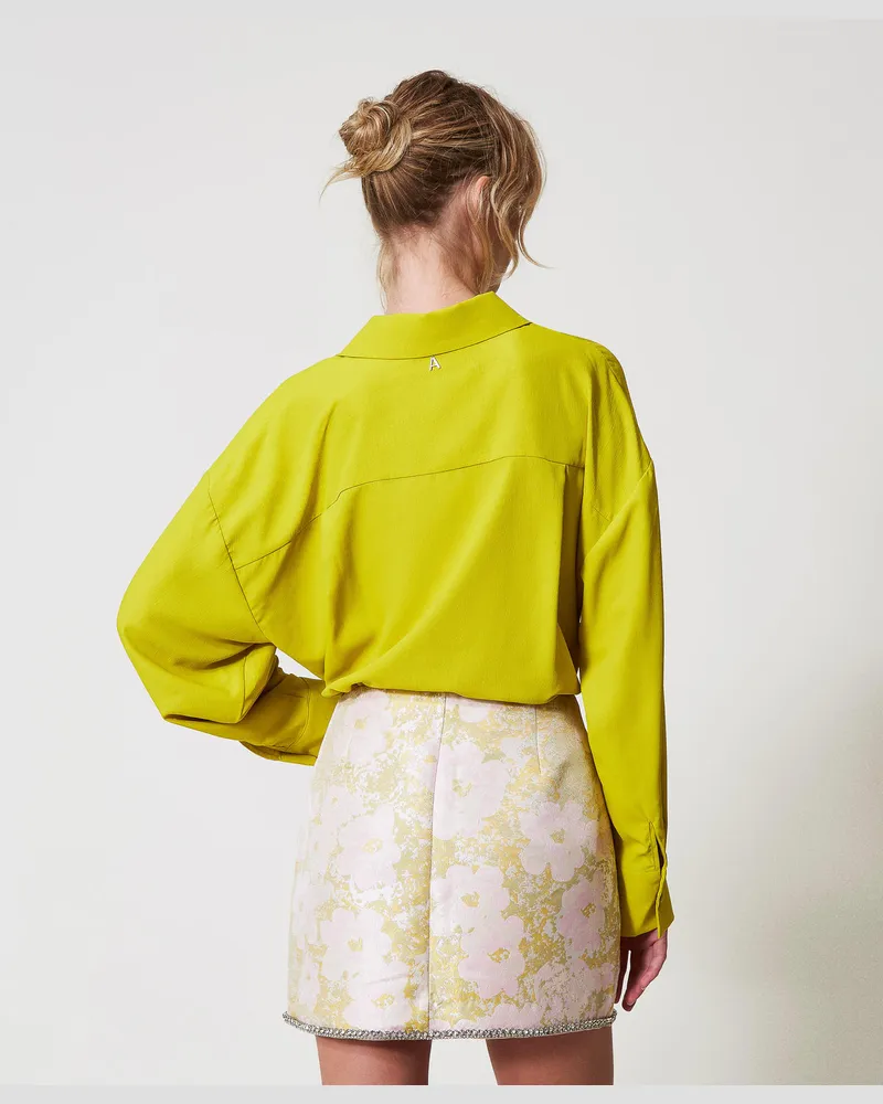 Actitude by Twinset Röcke - Jacquard-Minirock mit Handstickerei, Flowers-Jacquard, Größe Flowers-jacquard