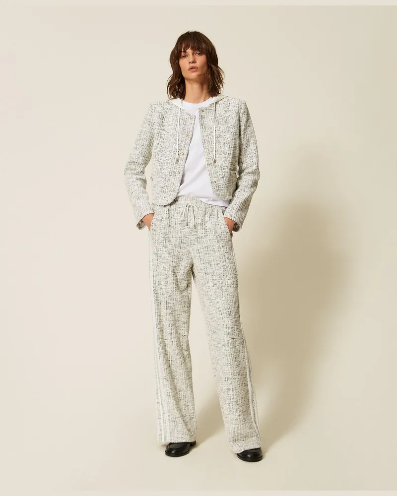 Twin-Set Sweathose mit Flechtdetails Tweed