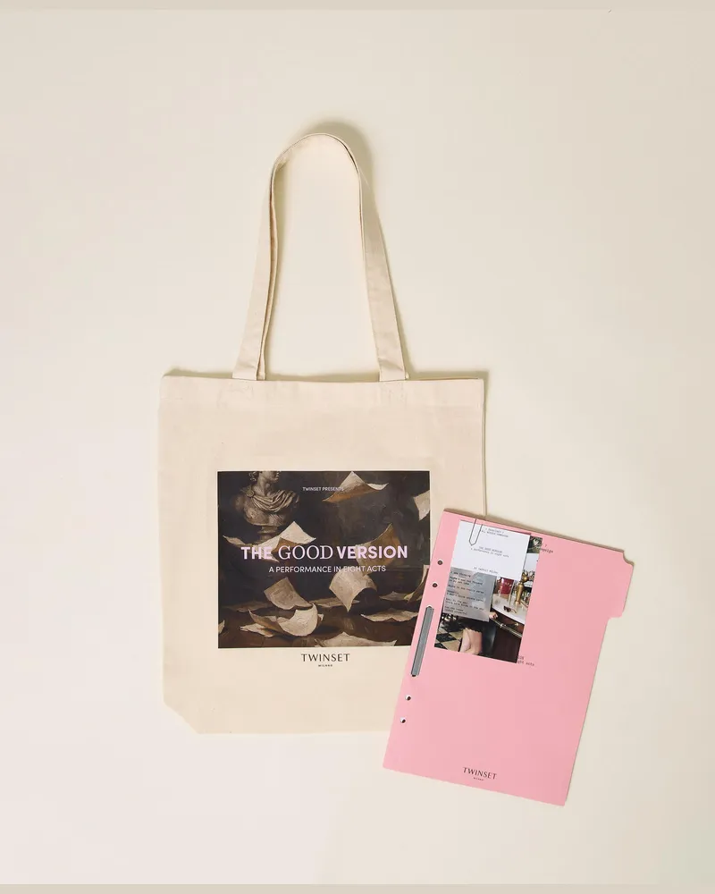 Twin-Set Shopper aus Twill mit Aufdruck THE GOOD VERSION The