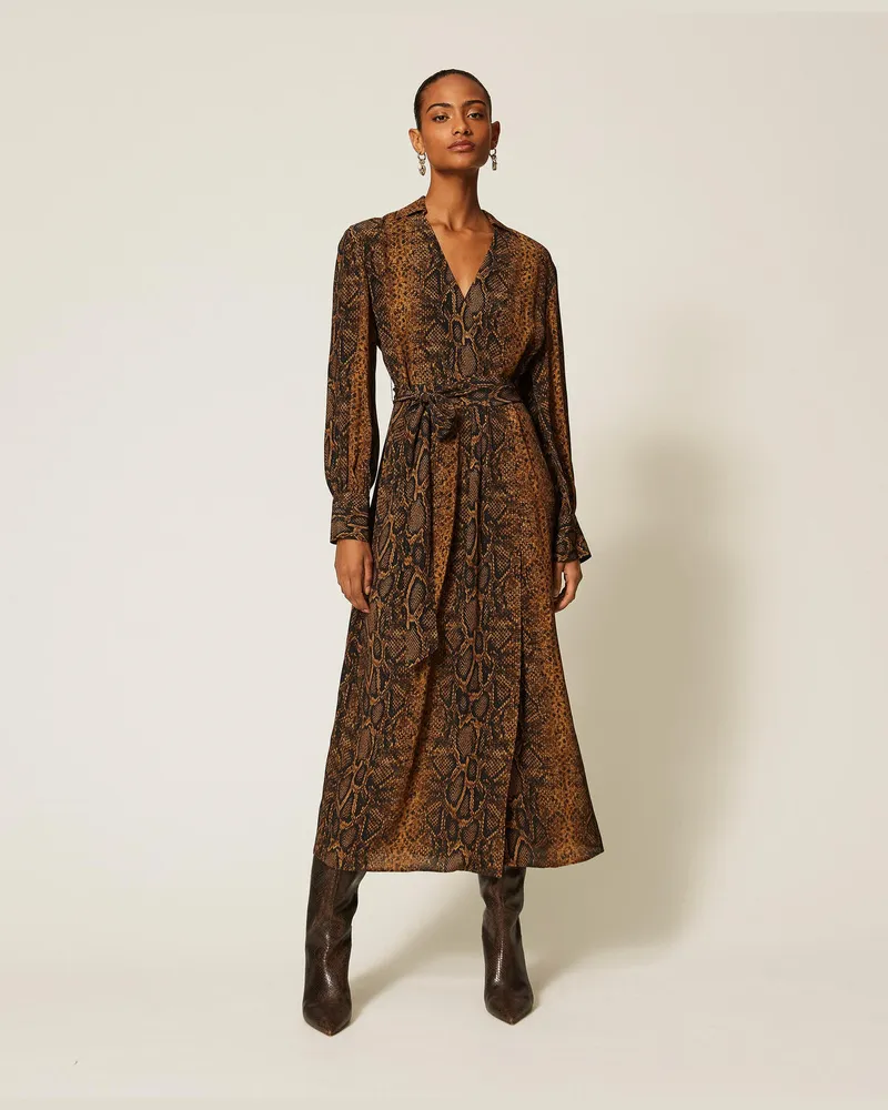 Twin-Set Maxikleid mit Pythonprint Pythonprint