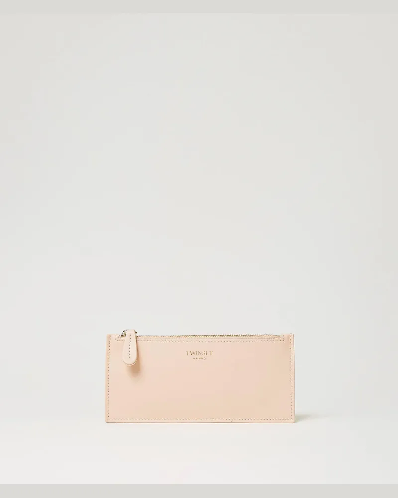 Twin-Set Taschen - Mini-Pochette aus Leder mit Logo, Cupcake Pink, Einheitsgröße 