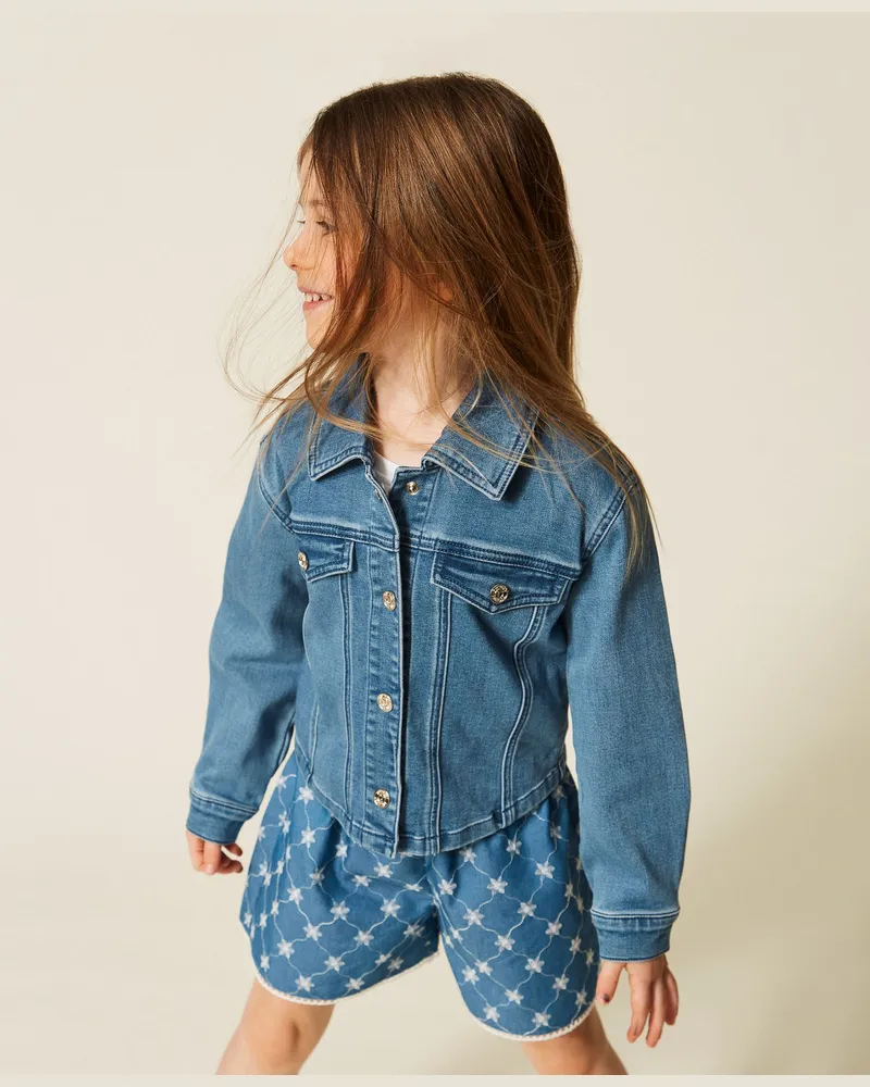 Twin-Set Jacken und Outerwear - Babyjacke aus Jeansstoff, Medium Blue Denim, Größe Medium