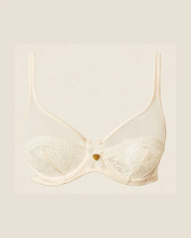 Twin-Set Unterwäsche und Nachtwäsche - Bügel-BH aus Spitze und Tüll, „Sandshell"-Beige, Größe „sandshell“-beige