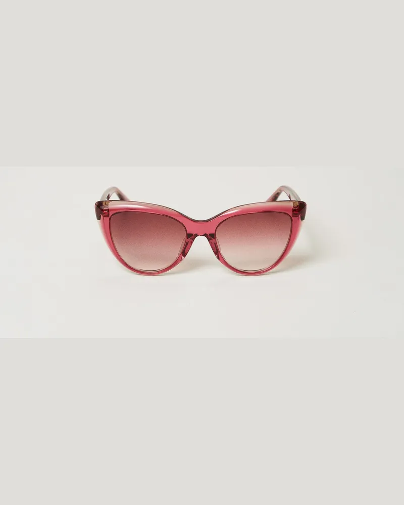 Twin-Set Transparente Sonnenbrille in Schmetterlingsform, Damen, Transparentes Top-Rosa / "Powder Pink"-Rosa Transparentes