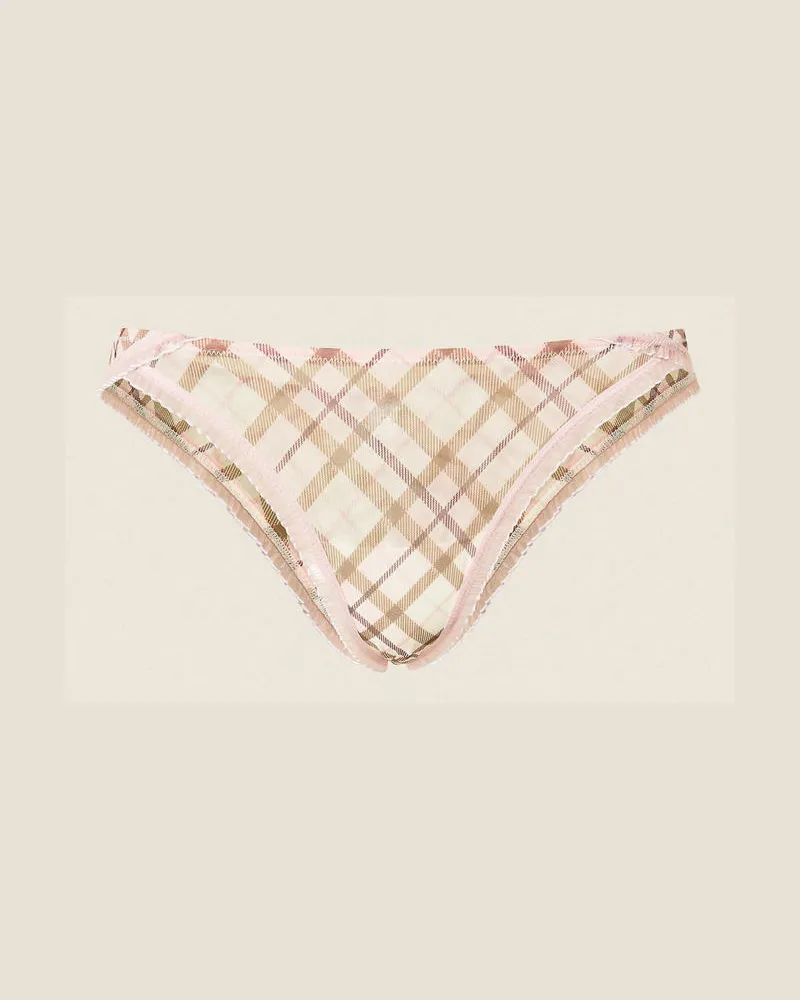 Twin-Set Brazilian-Slip aus Charmeuse mit Karomuster Karoprint