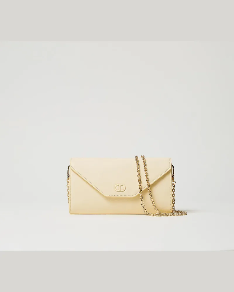 Twin-Set Taschen - Mini-Pochette mit Tragekette, Vanilla, Einheitsgröße 