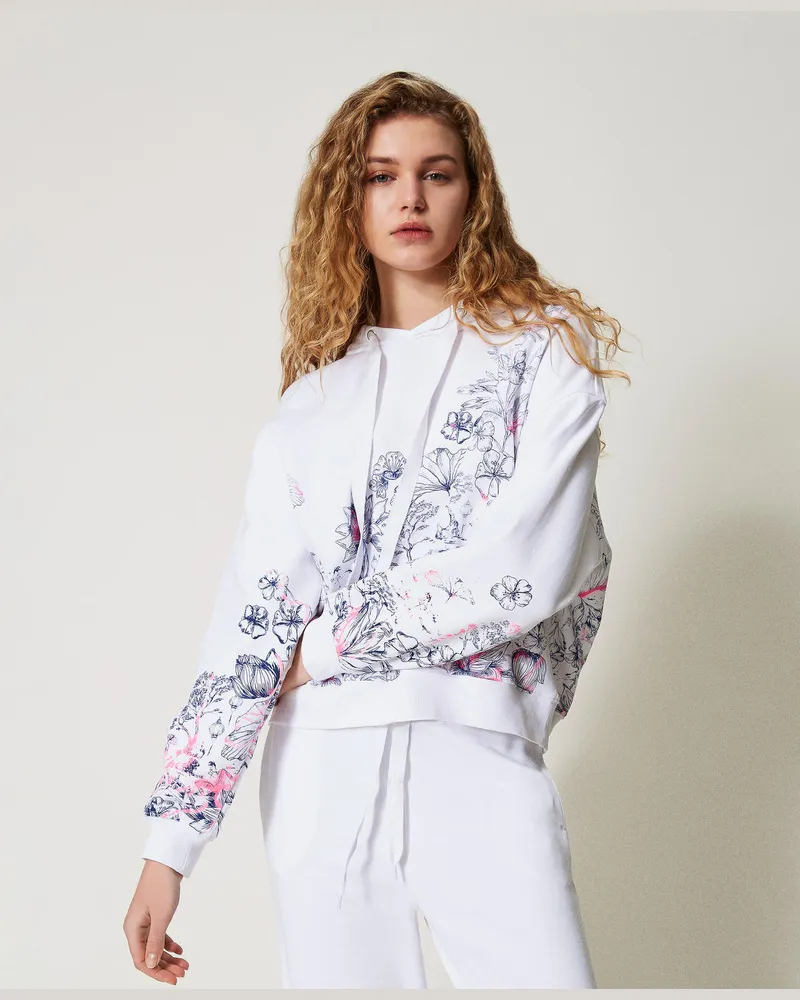 Actitude by Twinset Sweatshirts und -jacken - MYFO Sweatshirt mit Blumenprint, Sprayed Toile De Jouy, Größe: XXS 