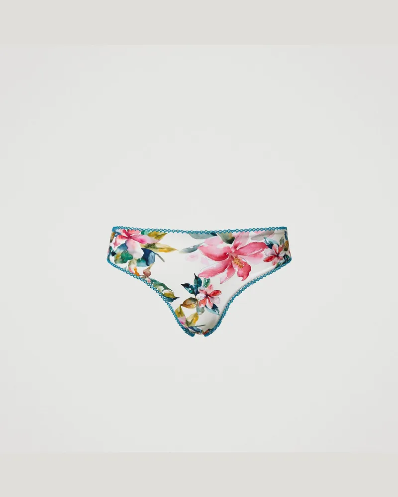 Twin-Set Bademode - Brazilian-Bikinihose mit Blumenprint, Blumenprint Perlmutt / Multicolor, Größe Blumenprint