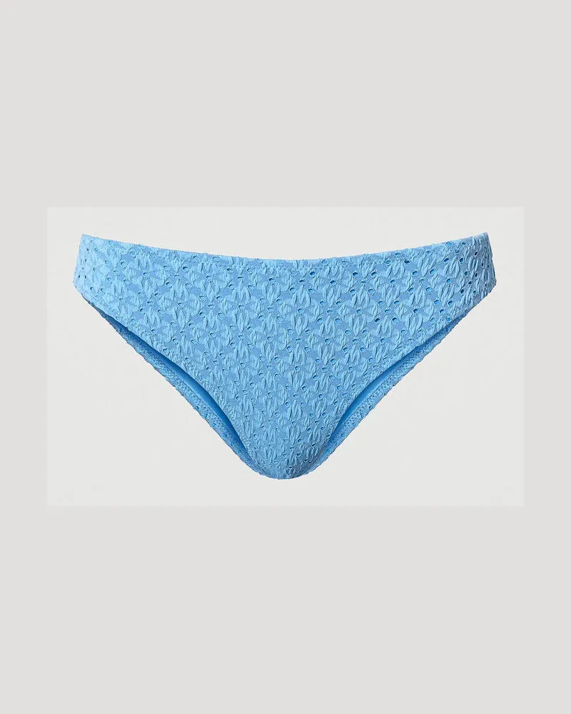 Twin-Set Bademode - Brazilian-Bikinihose mit Lochstickereien, Kornblumen Blau, Größe: II 