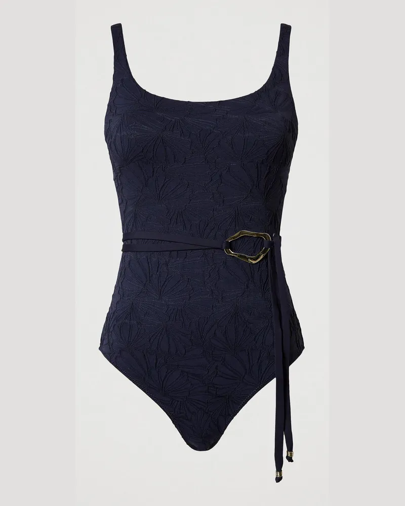 Twin-Set Bademode - Badeanzug aus Jacquard mit Gürtel, Klassisches Blau, Größe Klassisches