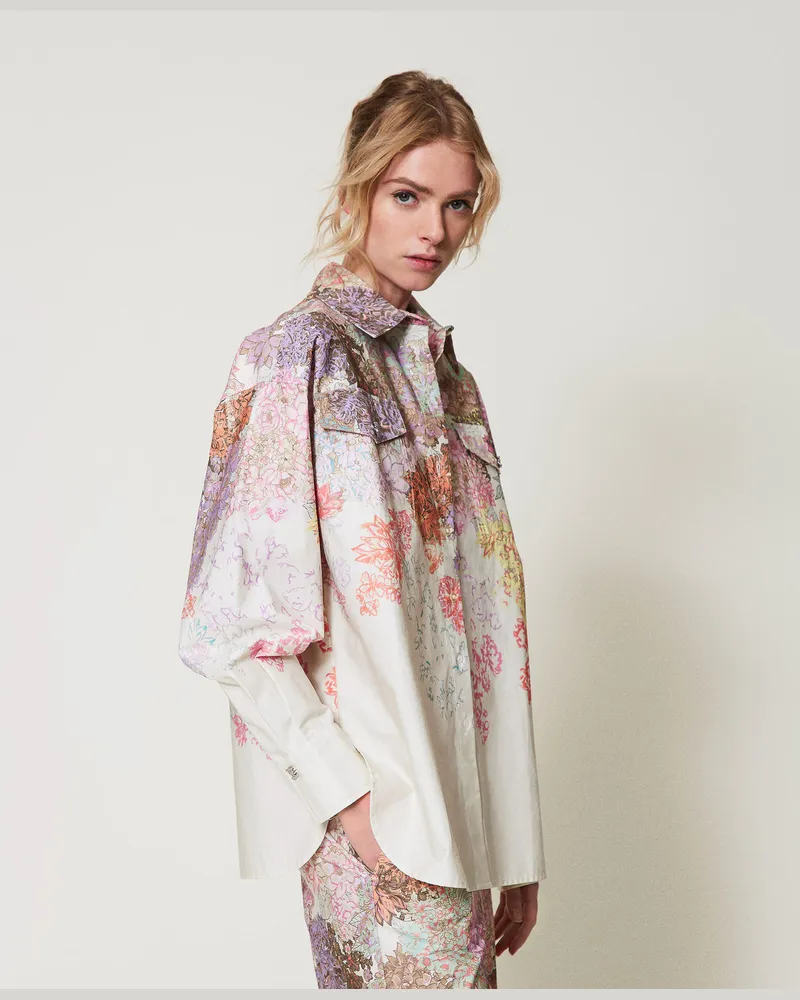 Actitude by Twinset Hemden - MYFO Hemd mit Blumenprint, Summer Sand Camouflower, Größe Summer