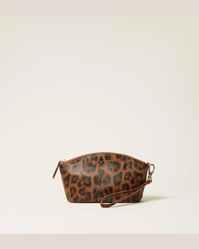 Twin-Set Accessoires - Beauty-Organizer im Animal-Design in Kuppelform, Leopardenprint, Einheitsgröße Leopardenprint