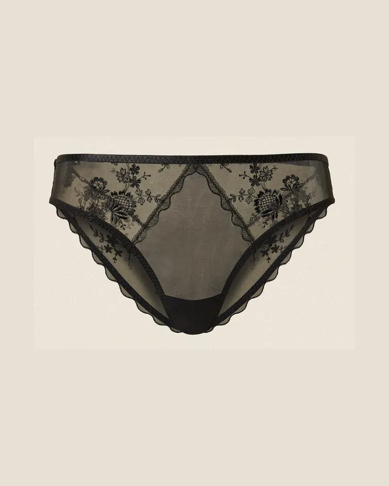 Twin-Set Unterwäsche - Slip aus floralem Tüll, Schwarz, Größe Schwarz