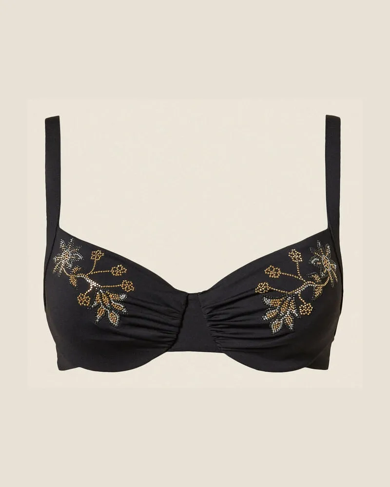 Twin-Set Bademode - Bügel-Bikinitop mit Nieten, Schwarz, Größe Schwarz