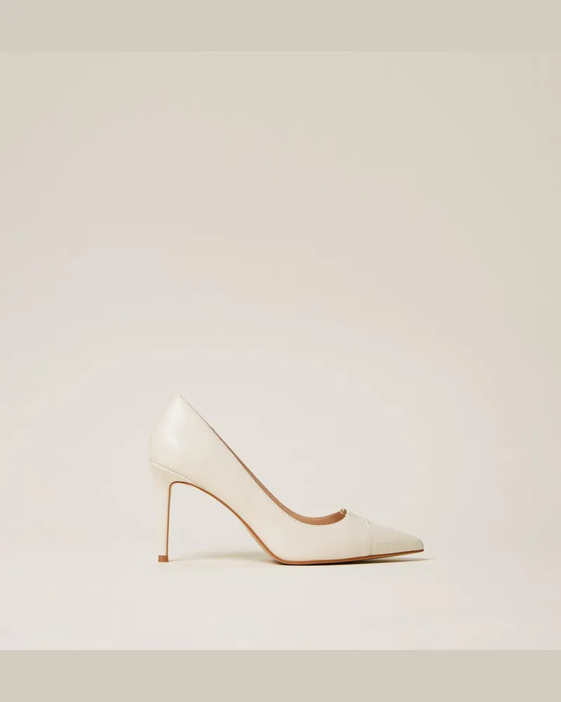 Twin-Set Schuhe - Hohe Pumps aus Leder, Lilie, Größe Lilie