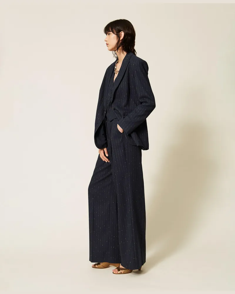 Actitude by Twinset Palazzohose mit Nadelstreifen Blue