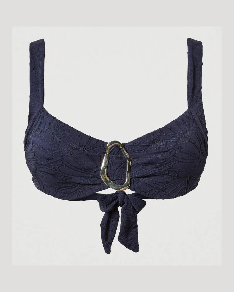 Twin-Set Bademode - Bügel-Bikinitop aus Jacquard mit Ring, Klassisches Blau, Größe Klassisches
