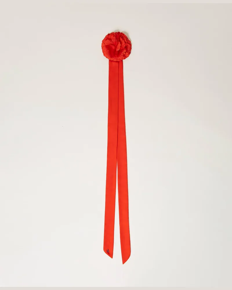 Actitude by Twinset Accessoires - Schal mit Blume, „Scarlet Ibis"-Rot, Einheitsgröße „scarlet