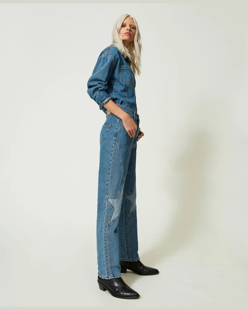 Actitude by Twinset Five-Pocket-Jeans mit Sternen, Mittleres Denim, Größe: 29 