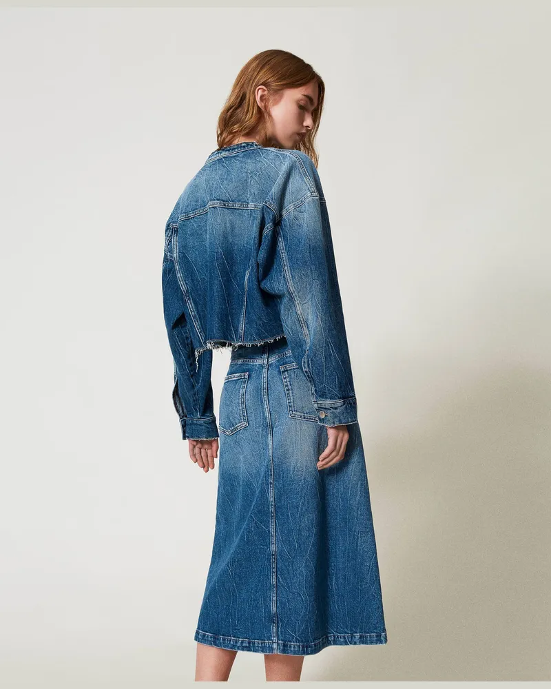 Actitude by Twinset Röcke - Midi-Jeansrock, Helles Denim, Größe Helles