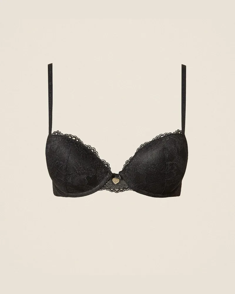 Twin-Set Push-up-BH aus Spitze, Damen, Schwarz Schwarz