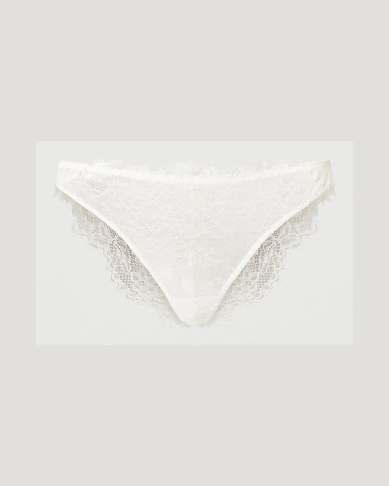 Twin-Set Unterwäsche - Brazilian-Slip aus Festonspitze, Sugar Weiß, Größe: IV 