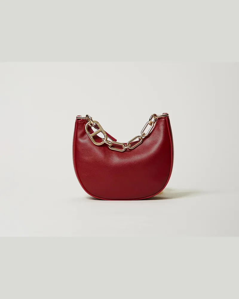 Twin-Set Taschen - Tasche „Mini Croissant" mit „Oval T"-Schließe, Pompejanisch-Rot, Einheitsgröße 