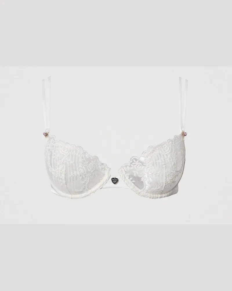 Twin-Set Unterwäsche - Bügel-BH aus besticktem Tüll, Weiß Antique White, Größe: 3-D 