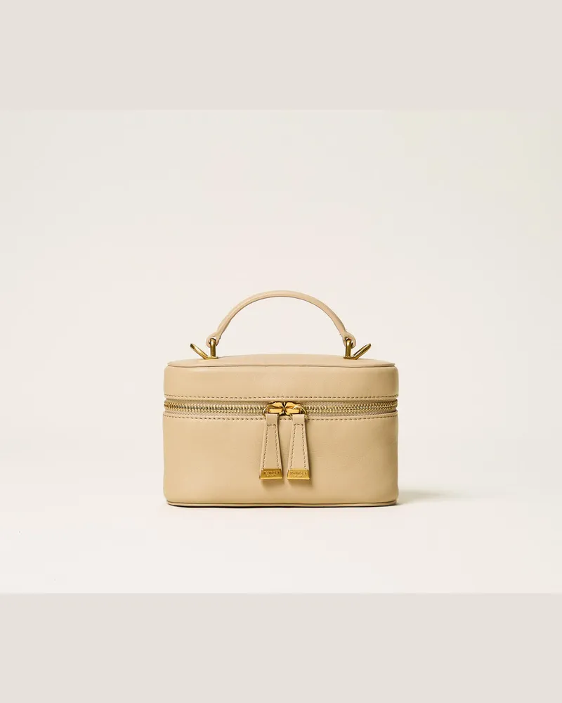 Twin-Set Umhängetasche aus Leder Khaki